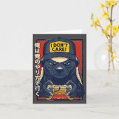 I Don’t Care - Honey Badger Gamer Design Karte (Gelbe Blume)