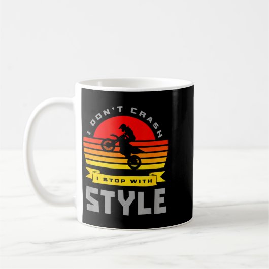 I Don't Crash I Stop With Style Funny Motocross Di Kaffeetasse (Links)