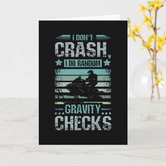 I Dont Crash Snowmobile Karte (Gelbe Blume)