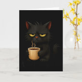 I Don't Do Mornings Funny Quote Black Cat Lover Gi Karte (Gelbe Blume)