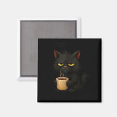 I Don't Do Mornings Funny Quote Black Cat Lover Gi Magnet (Vorderseite/Rückseite)