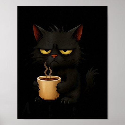 I Don't Do Mornings Funny Quote Black Cat Lover Gi Poster (Vorne)