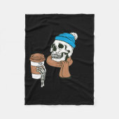 I Dont Do Winter Well Funny Coffee Skull  Fleecedecke (Vorderseite)