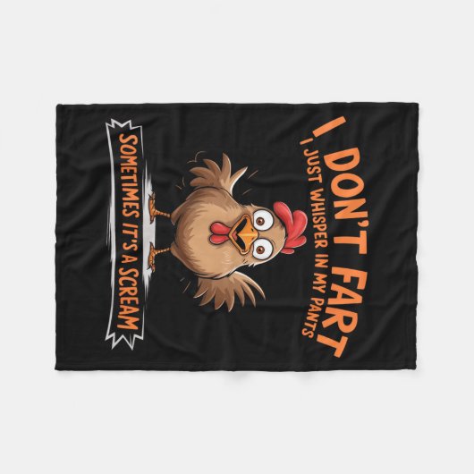 I Don't Fart I Whisper In My Pants - Funny Chicken Fleecedecke (Vorderseite (Horizontal))