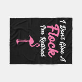 I Don't Give A Flock I'm Retired Funny Flamingo Fleecedecke (Vorderseite (Horizontal))