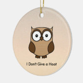 I Don't Give a Hoot Owl Custom Keramik Ornament (Links)