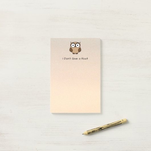I Don't Give a Hoot Owl Custom Post-it Klebezettel (Auf Schreibtisch)