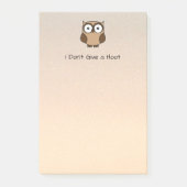 I Don't Give a Hoot Owl Custom Post-it Klebezettel (Vorderseite)