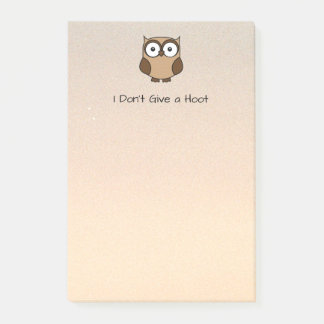 I Don't Give a Hoot Owl Custom Post-it Klebezettel