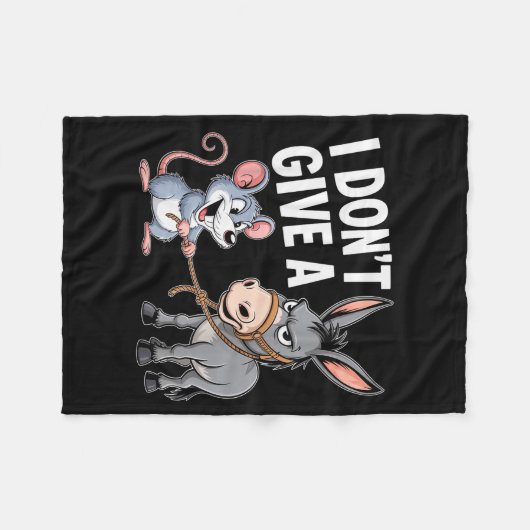 I Don't Give A Rats Mouse Funny Sarcastic Animal  Fleecedecke (Vorderseite (Horizontal))