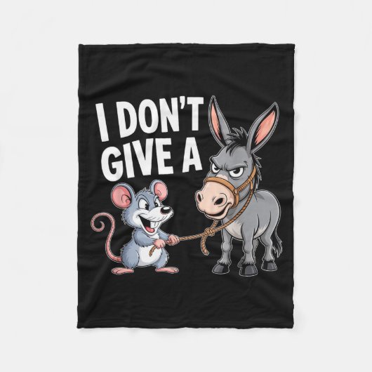I Don't Give A Rats Mouse Funny Sarcastic Animal  Fleecedecke (Vorderseite)