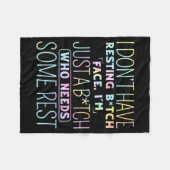 I Don't Have Resting B-itch Face I'm Just A B-itch Fleecedecke (Vorderseite (Horizontal))