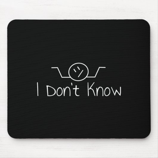 I Don't Know Hand Drawn Shrug Funny Men Women Long Mousepad (Vorne)