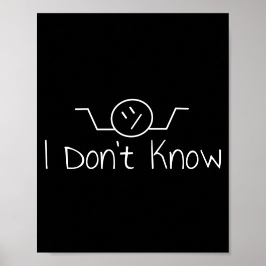 I Don't Know Hand Drawn Shrug Funny Men Women Long Poster (Vorne)