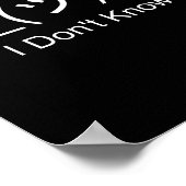 I Don't Know Shrug Humorous Ascii Emoticon  Poster (Ecke)