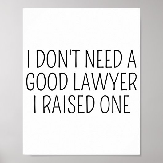 I Dont Need A Good Lawyer I Raised One Shirt Law Poster (Vorne)