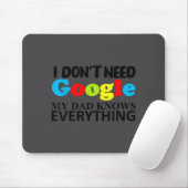 I Don't Need Google My Dad Knows Everything Daught Mousepad (Mit Mouse)