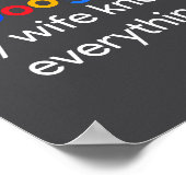 I Don't Need Google, My Wife Knows Everything Funn Poster (Ecke)