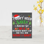 I Don't Need Santa I Already Sit On A Bearded Man' Karte (Gelbe Blume)