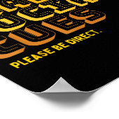 I Don't Read Social Cues Please Be Direct Apparel Poster (Ecke)