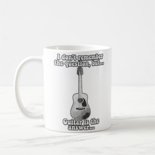 I don't remember the question but guitar is answer kaffeetasse (Links)