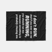 I Don't Run Funny Sarcastic Running Joke Gift Tank Fleecedecke (Vorderseite (Horizontal))