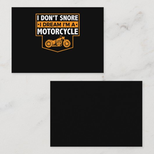 I Dont Snore I Dream Im A Motorrad Schnarchen Begleitkarte (Vorne/Hinten)