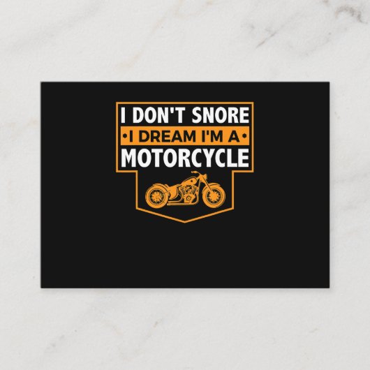 I Dont Snore I Dream Im A Motorrad Schnarchen Begleitkarte (Vorderseite)