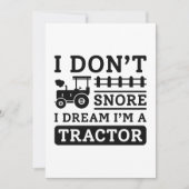 I Don't Snore I Dream I'm A Tractor Dankeskarte (Vorderseite)