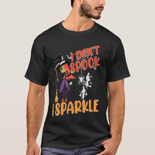 i don't spook i sparkle Halloween witch,pumpkin,sk T-Shirt (Vorderseite)