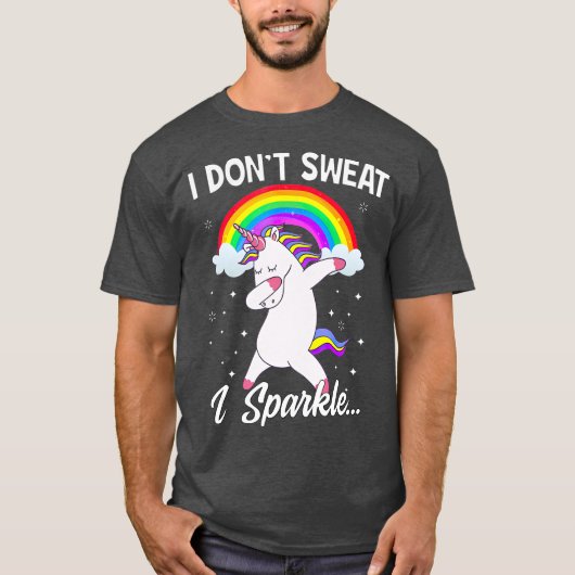 I Dont Sweat I Sparkle Unicorn Women Christmas T-Shirt (Vorderseite)