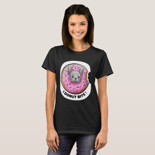 I Donut Bite Niedliche Französisch Donut Französis T-Shirt (Vorne ganz)