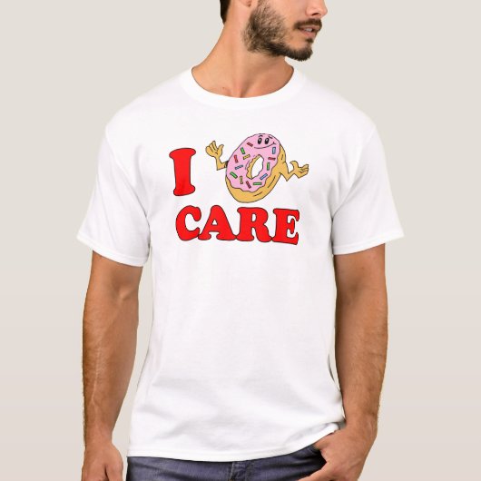 I Donut Care Cartoon Doughnut T-Shirt (Vorderseite)