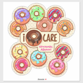I Donut Care Niedlich Funny Doughnut Sweet Leckere Aufkleber