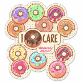I Donut Care Niedlich Funny Doughnut Sweet Leckere Aufkleber