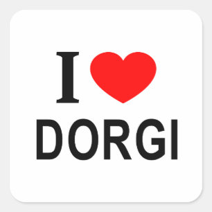 I ❤️ DORGI I LIEBE DORGI I HEART DORGI SQUARE STIC QUADRATISCHER AUFKLEBER
