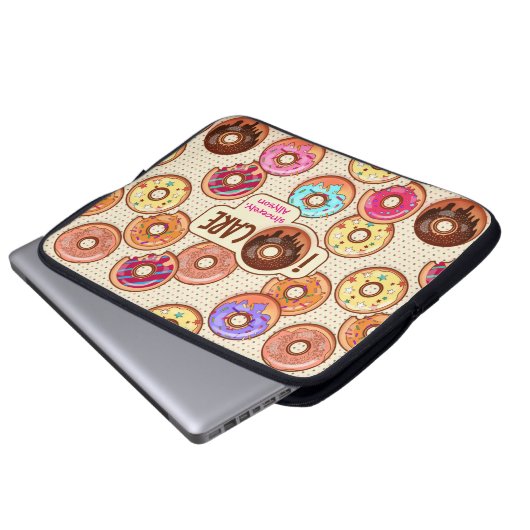 I Doughnut Care Niedlich Funny Donut Sweet Leckere Laptopschutzhülle (Vorne Knopf)