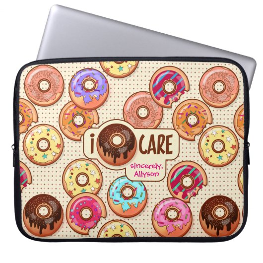 I Doughnut Care Niedlich Funny Donut Sweet Leckere Laptopschutzhülle (Vorderseite)