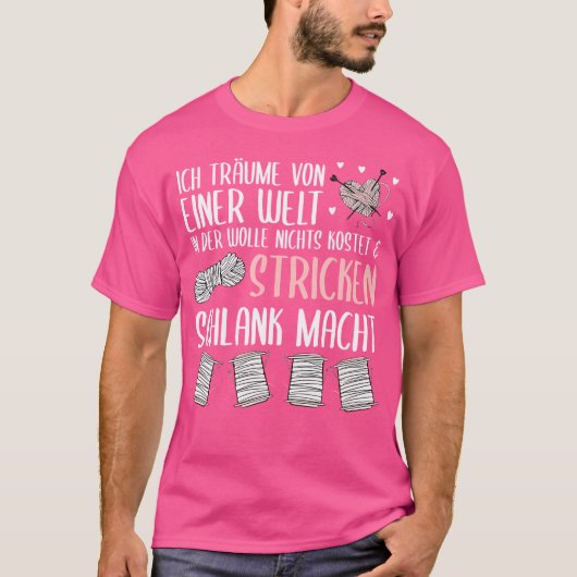 I Dream Of A World In Knitting Slim T-Shirt (Vorderseite)