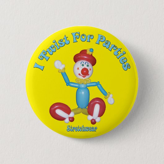 I Drehung für Partys-Knopf-Clown-Ballon Button (Vorderseite)