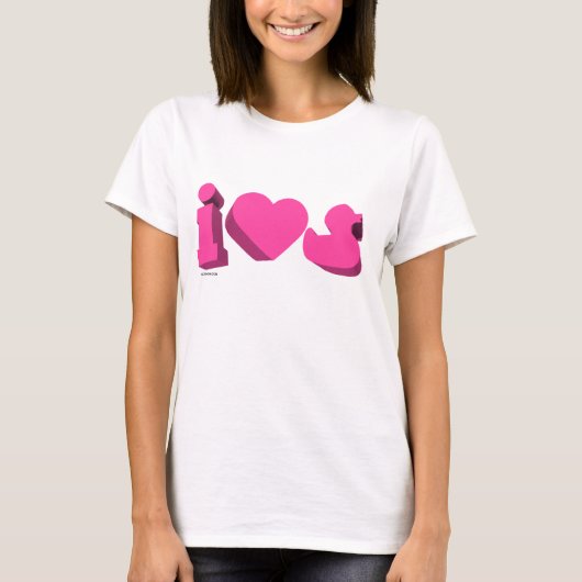 I duckt Herz-Gummi 3D (Girlie) T-Shirt (Vorderseite)