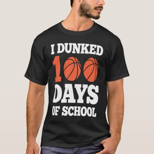I Dunked 100 Days of School  Kids 100th Day Basket T-Shirt (Vorderseite)