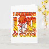 I Dunked 100 Days Of School Sports School Mileston Karte (Gelbe Blume)