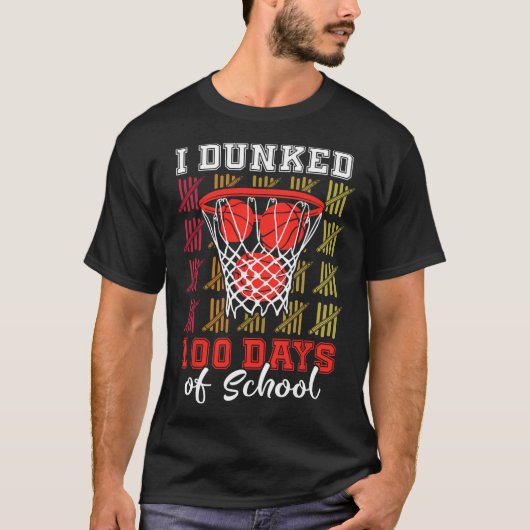 I Dunked 100 Days Sketll 100th Day School Boys Kid T-Shirt (Vorderseite)