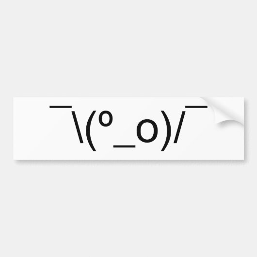 I Dunno LOL Ø\(º_o)/ Ø Emoticon Japanisch Kaomoji Autoaufkleber (Vorne)