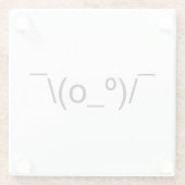 I Dunno LOL Ø\(º_o)/ Ø Emoticon Japanisch Kaomoji Glasuntersetzer (Rückseite)