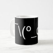 I Dunno LOL Ø\(º_o)/ Ø Emoticon Japanisch Kaomoji Kaffeetasse (Vorderseite Links)