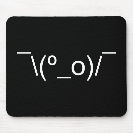 I Dunno LOL Ø\(º_o)/ Ø Emoticon Japanisch Kaomoji Mousepad (Vorne)
