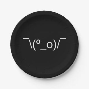 I Dunno LOL Ø\(º_o)/ Ø Emoticon Japanisch Kaomoji Pappteller