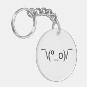 I Dunno LOL Ø\(º_o)/ Ø Emoticon Japanisch Kaomoji Schlüsselanhänger (Vorderseite links)